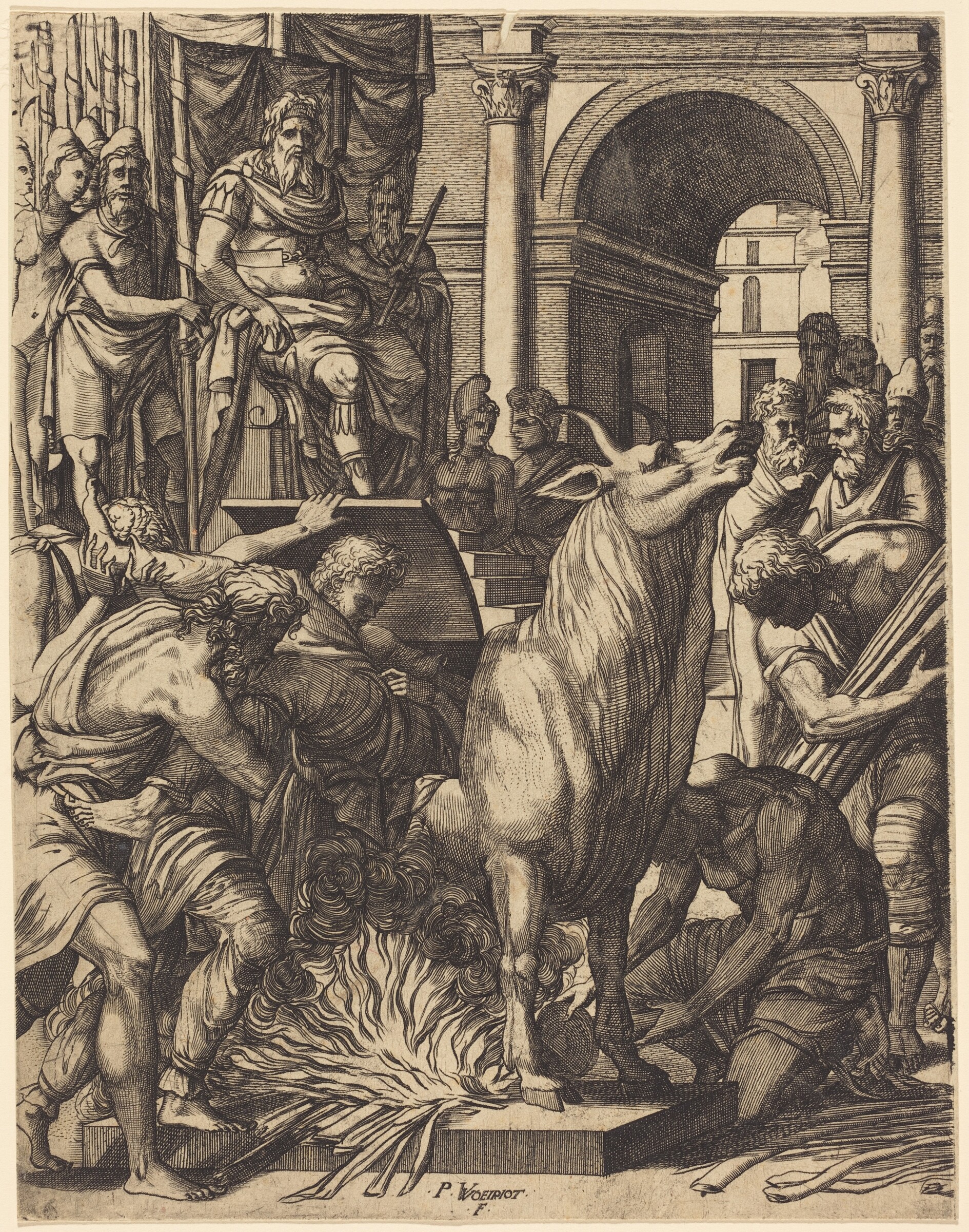The Brazen Bull of Phalarus, Pierre Woeiriot