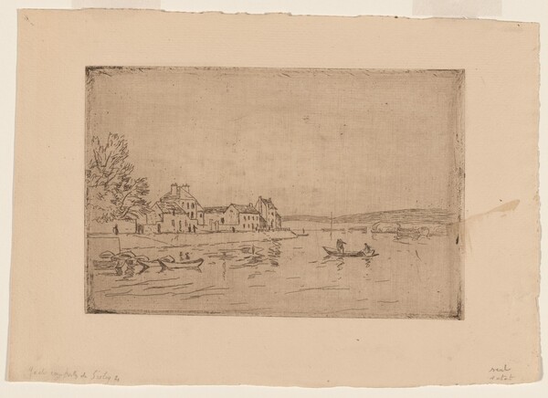 On the Banks of the Loing: Six Boats at their Moorings