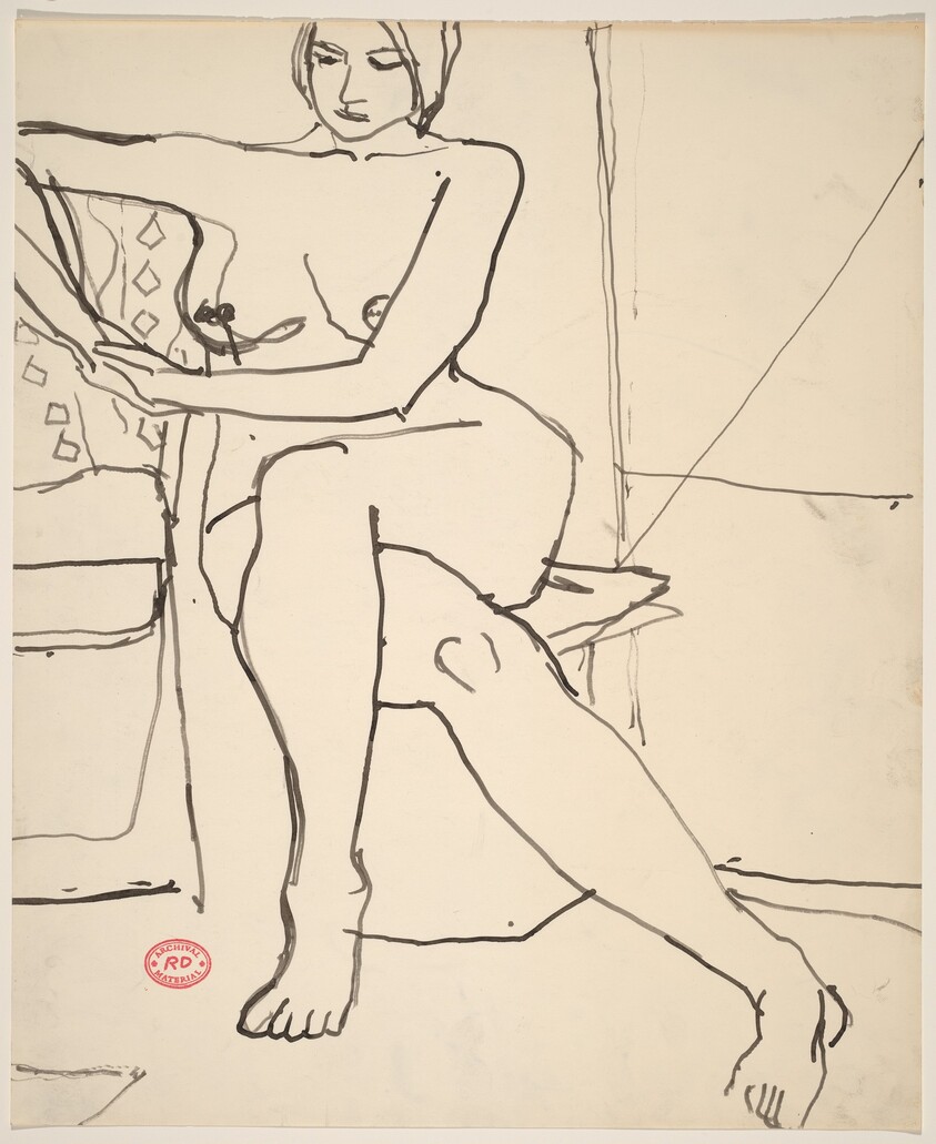 Untitled [seated female nude with legs crossed]