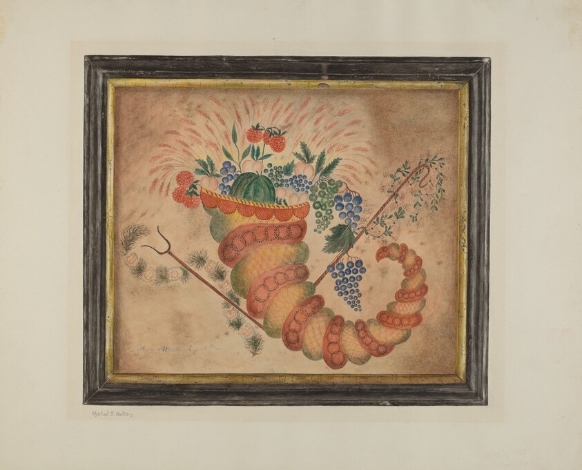 Watercolor: Cornucopia of Fruit