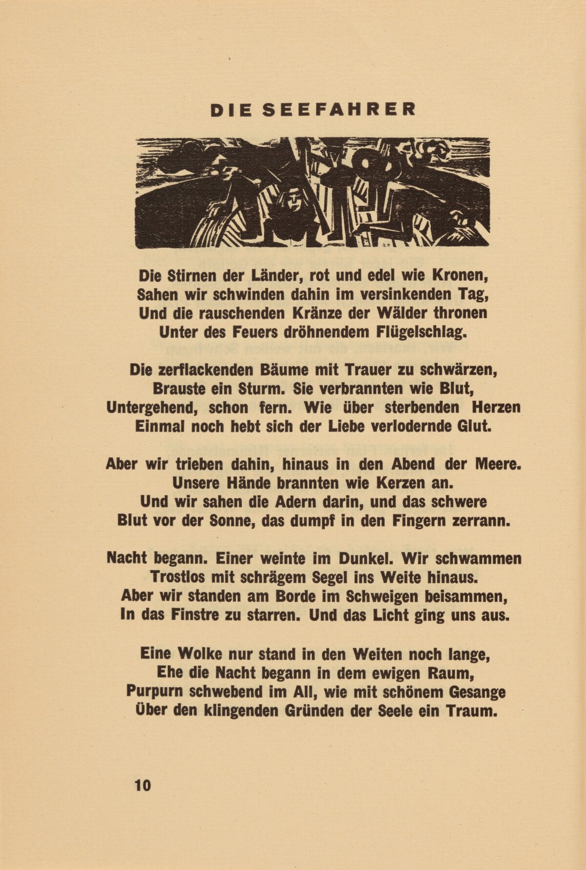 Die Seefahrer (The Seafarer) (headpiece, page 10) from Georg Heym: Umbra Vitae (Georg Heym: The Shadow of Life)