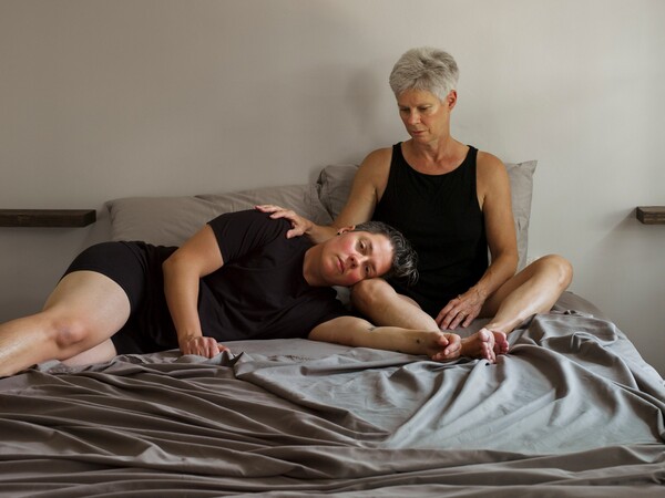 Self-Portrait with Mom (Bed)
