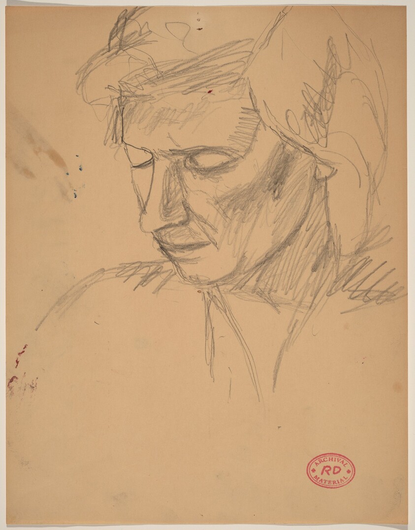 Untitled [head of a woman looking down in three-quarter view]