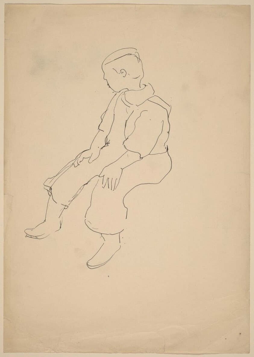 Young Boy Seated Facing Left