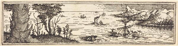 Landscape with a Lake and Sailing-Vessels