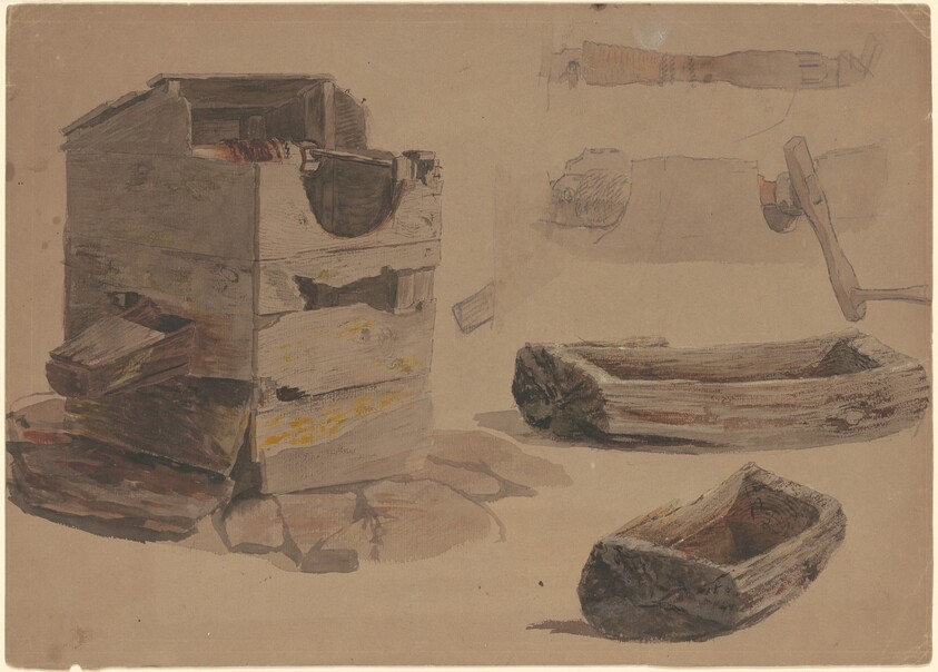 Studies of a Well and Wooden Trough