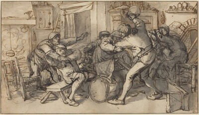 Peasants Fighting in a Tavern