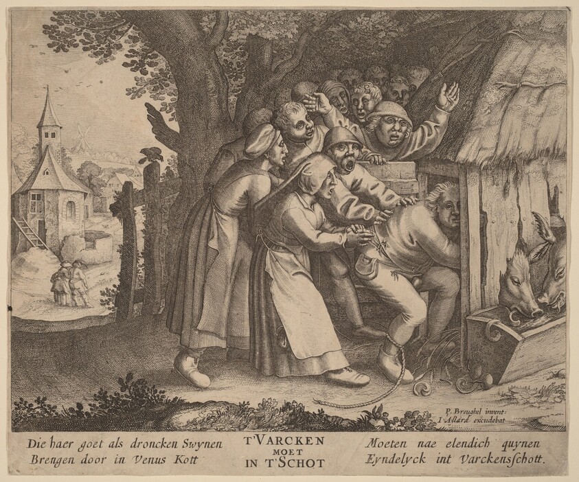 The Drunkard Pushed into the Pig Sty