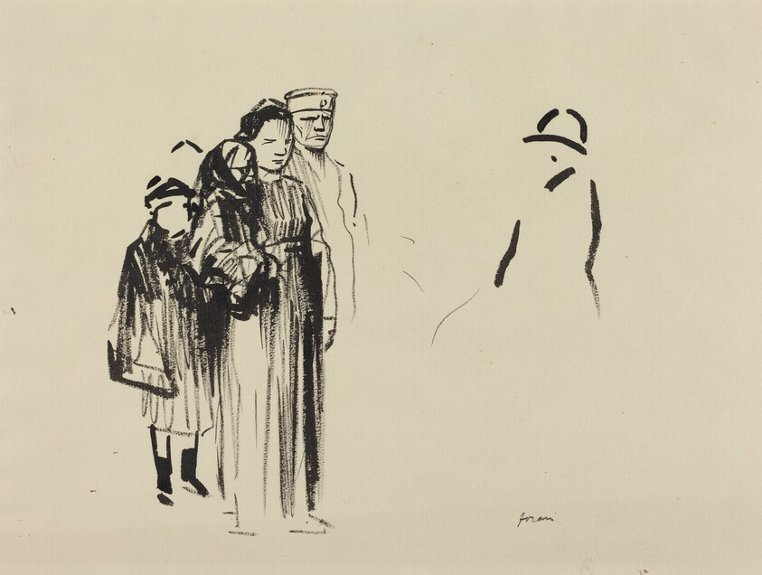 Woman and Two Children with German Soldiers