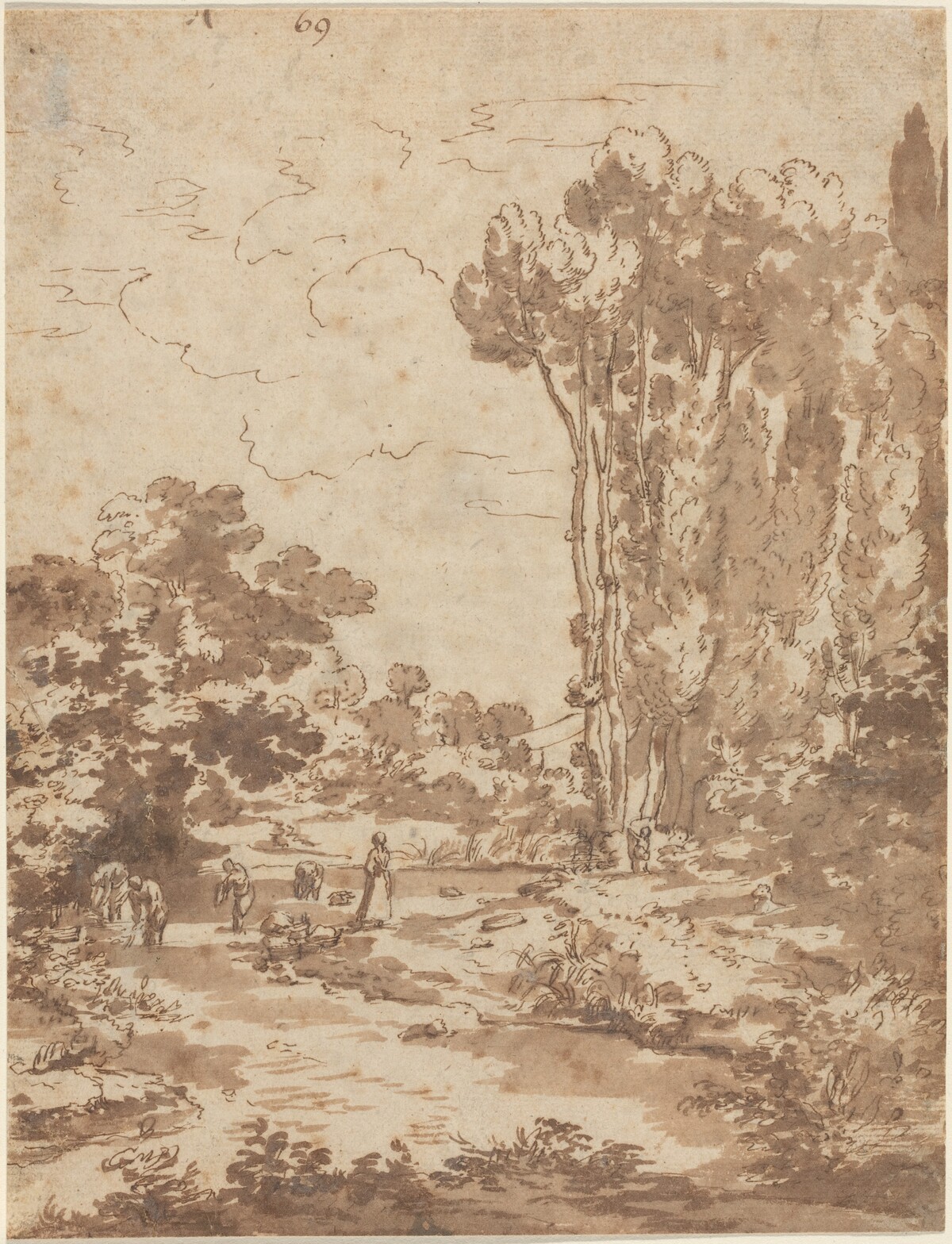 Figures Bathing in a Stream
