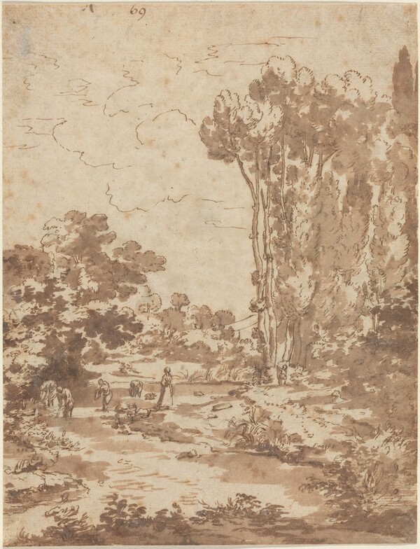 Figures Bathing in a Stream