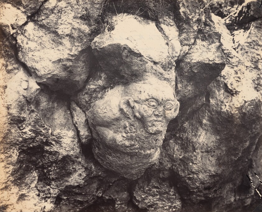 Gigantic Head Cut in the Solid Rock, Lately Discovered near Smyrna at the Entrance of a Cave