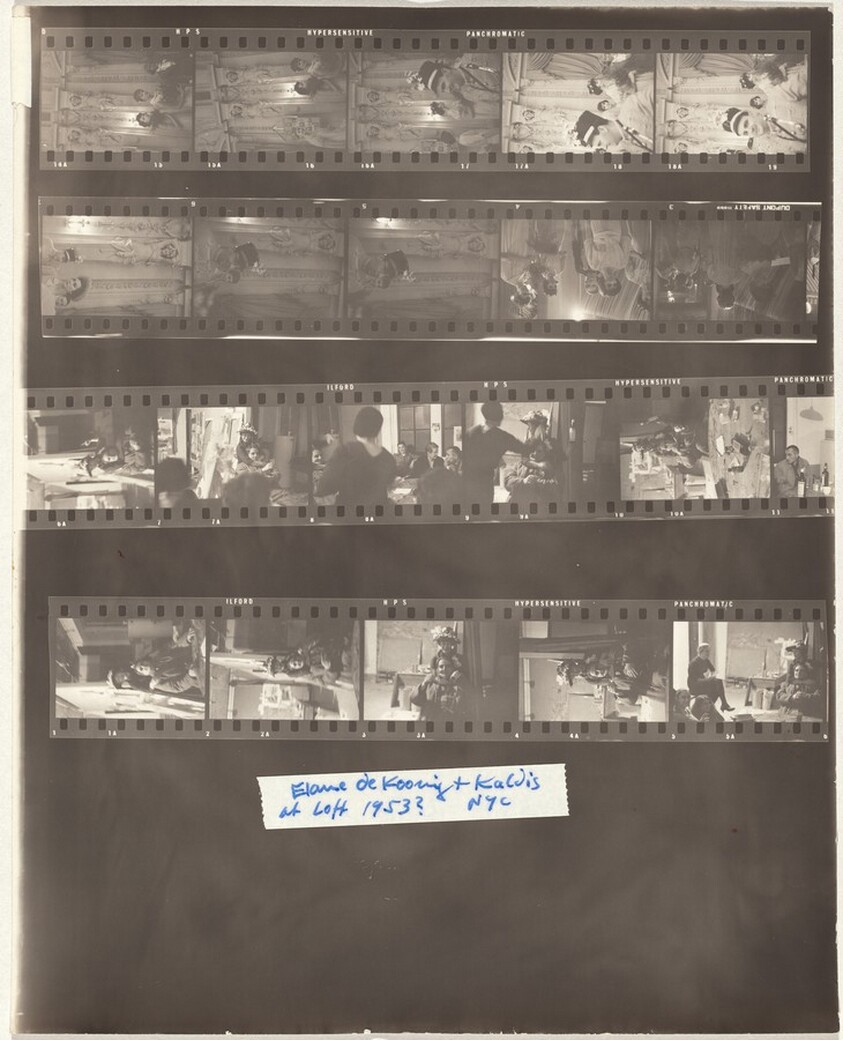 Elaine de Kooning and Kaldis at loft--Early New York City no number