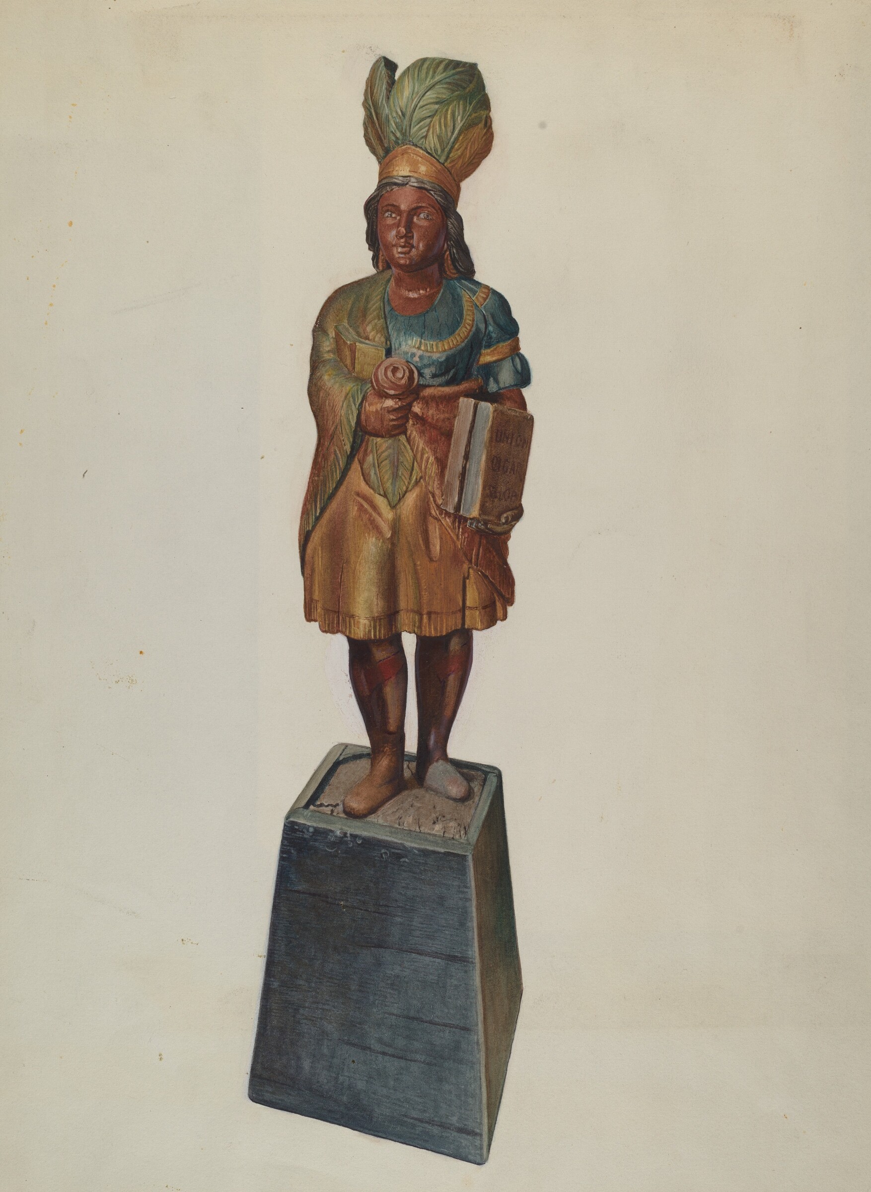 Cigar Store Indian, Helen E. Gilman, c. 1937