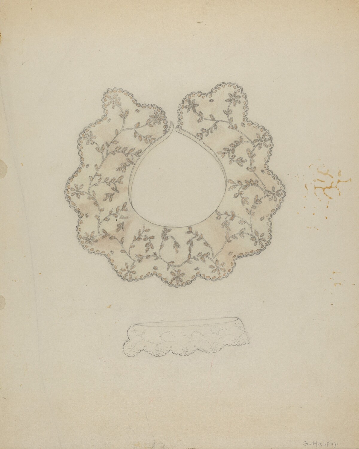Embroidered Linen Collar