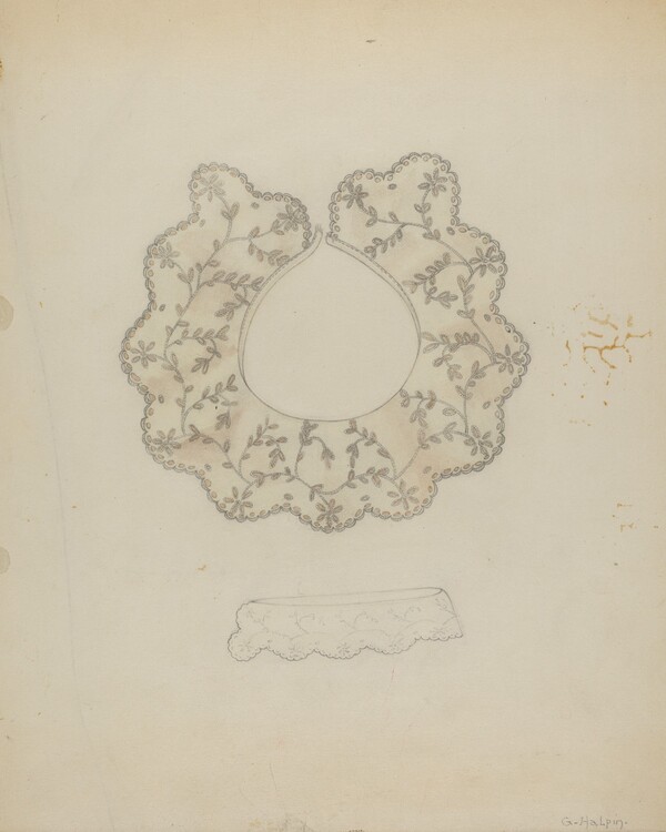 Embroidered Linen Collar