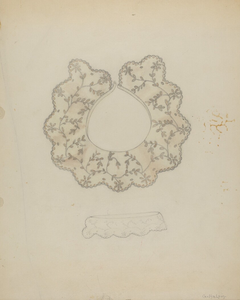 Embroidered Linen Collar