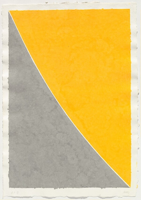 Colored Paper Image VII (Yellow Curve with Gray)