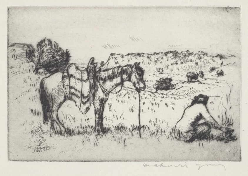 Navajo Woman and Pony