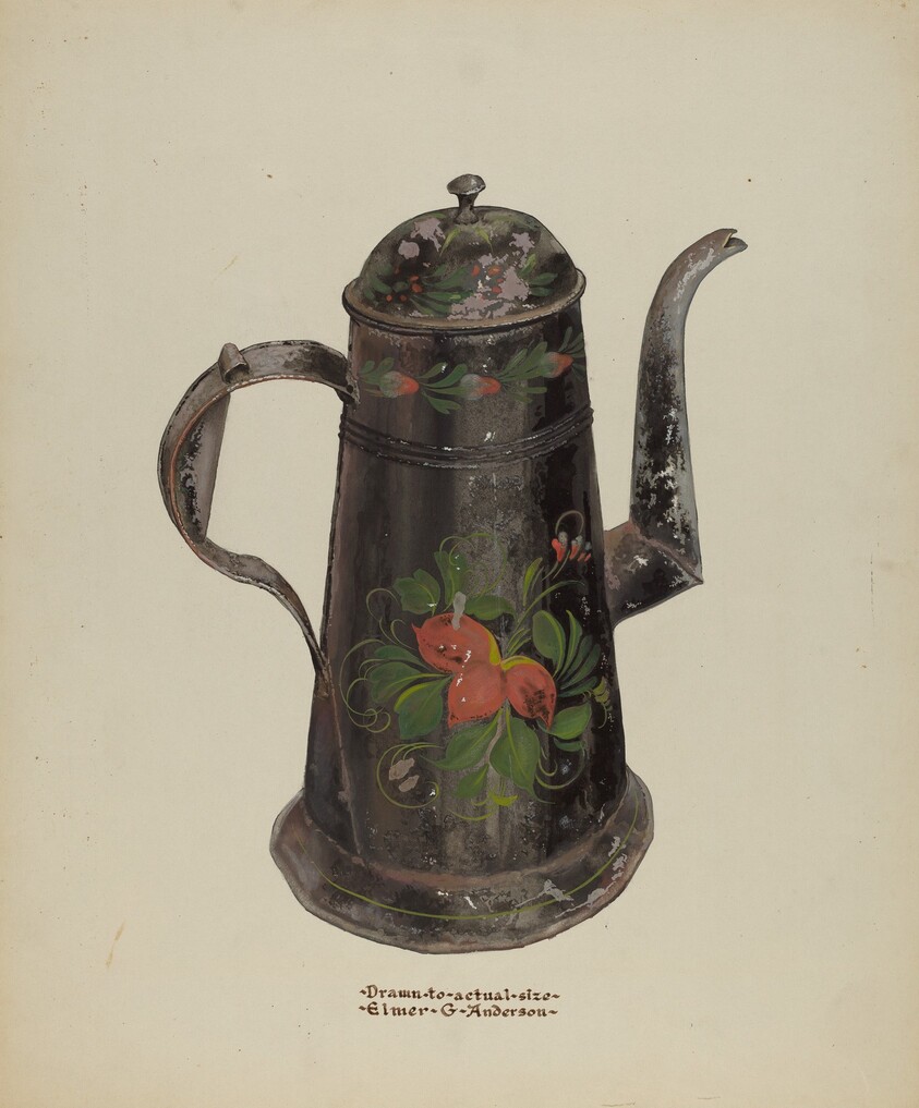 Toleware Tin Coffee Pot
