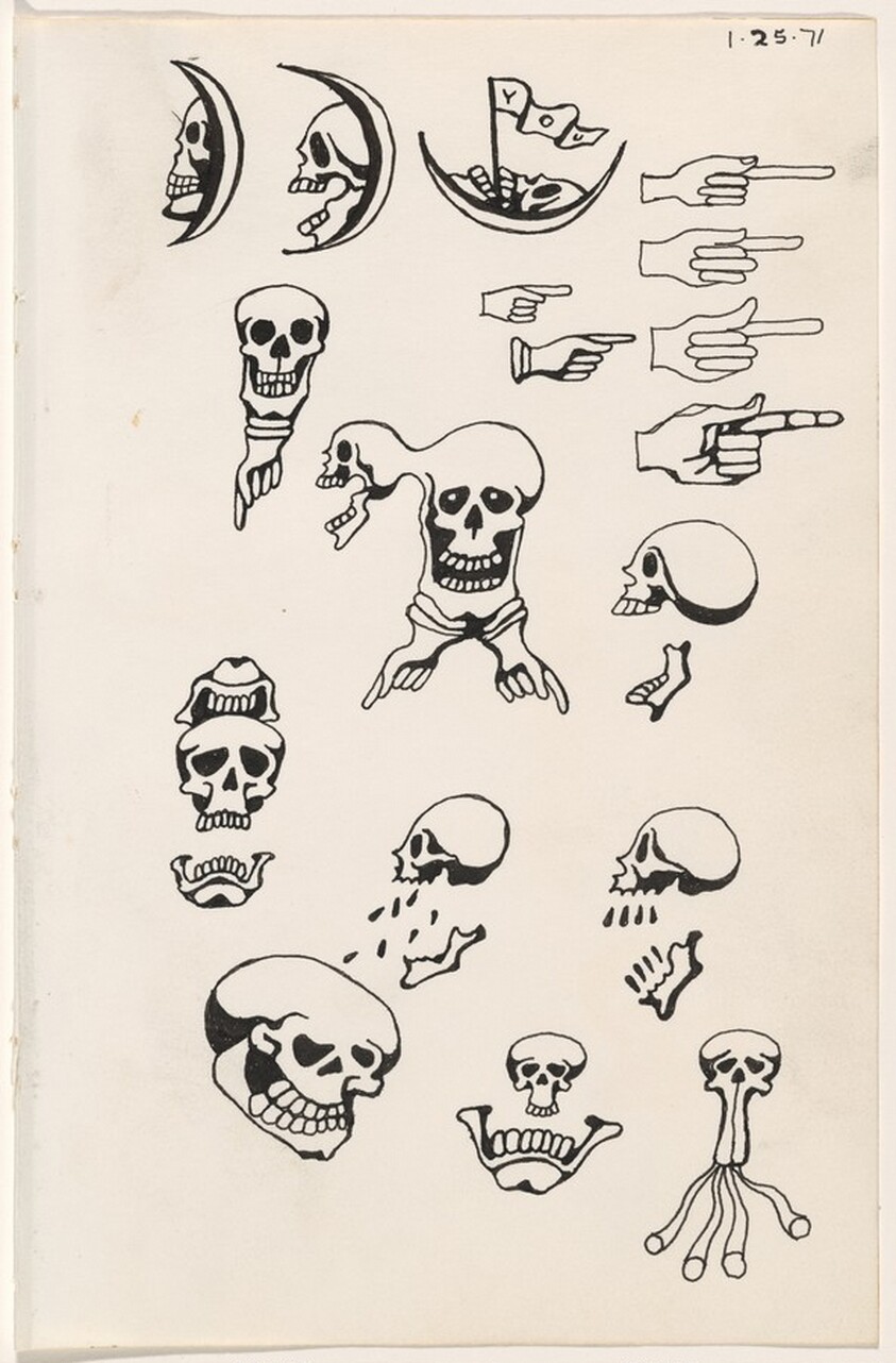 Untitled 1-25-71 [study for "tattoo" book]