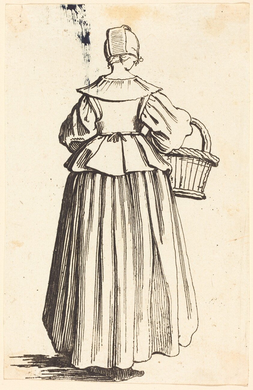 Peasant Woman with Basket, Seen from Behind