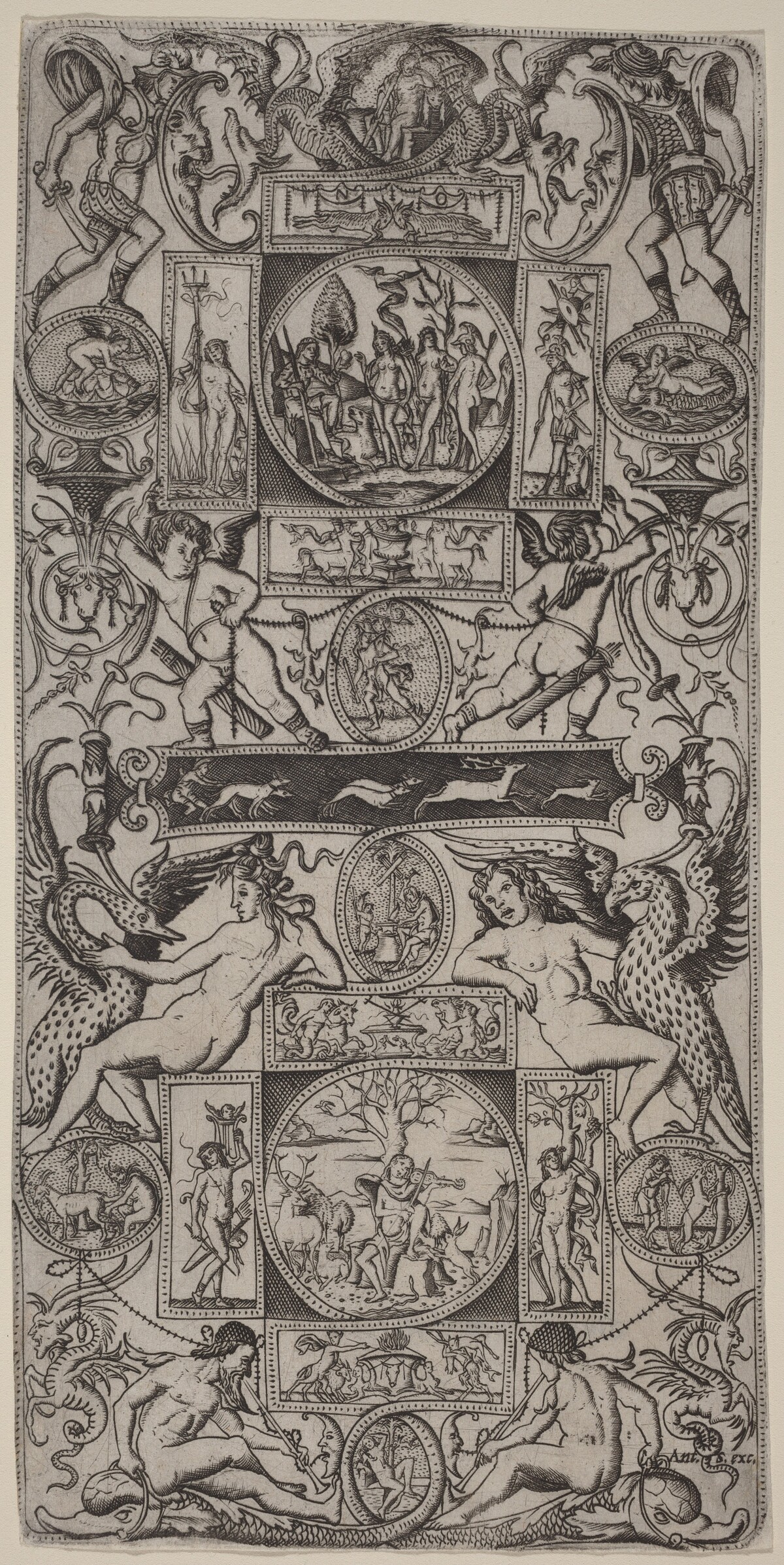 Ornament Panel with Orpheus and the Judgment of Paris