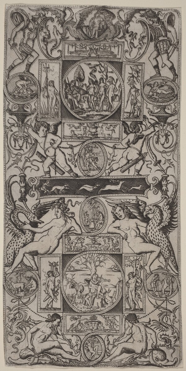 Ornament Panel with Orpheus and the Judgment of Paris