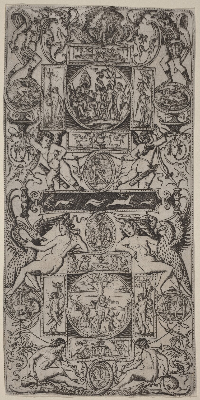 Ornament Panel with Orpheus and the Judgment of Paris