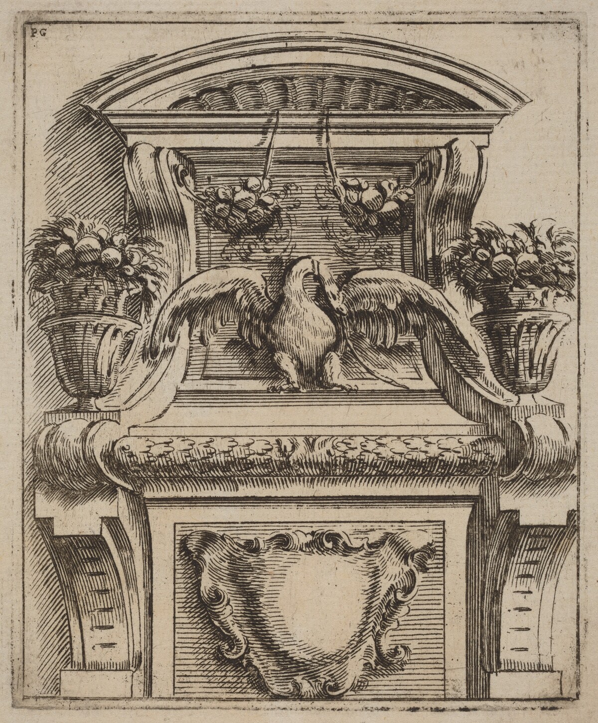 Architectural Motif with a Bird
