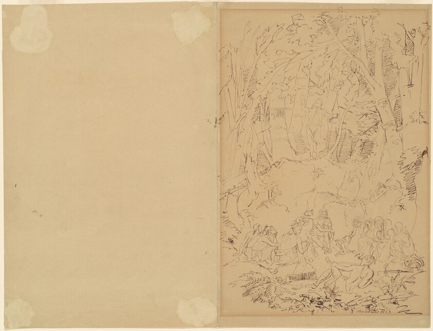 Eighteenth-Century Colonist Preaching to Indians