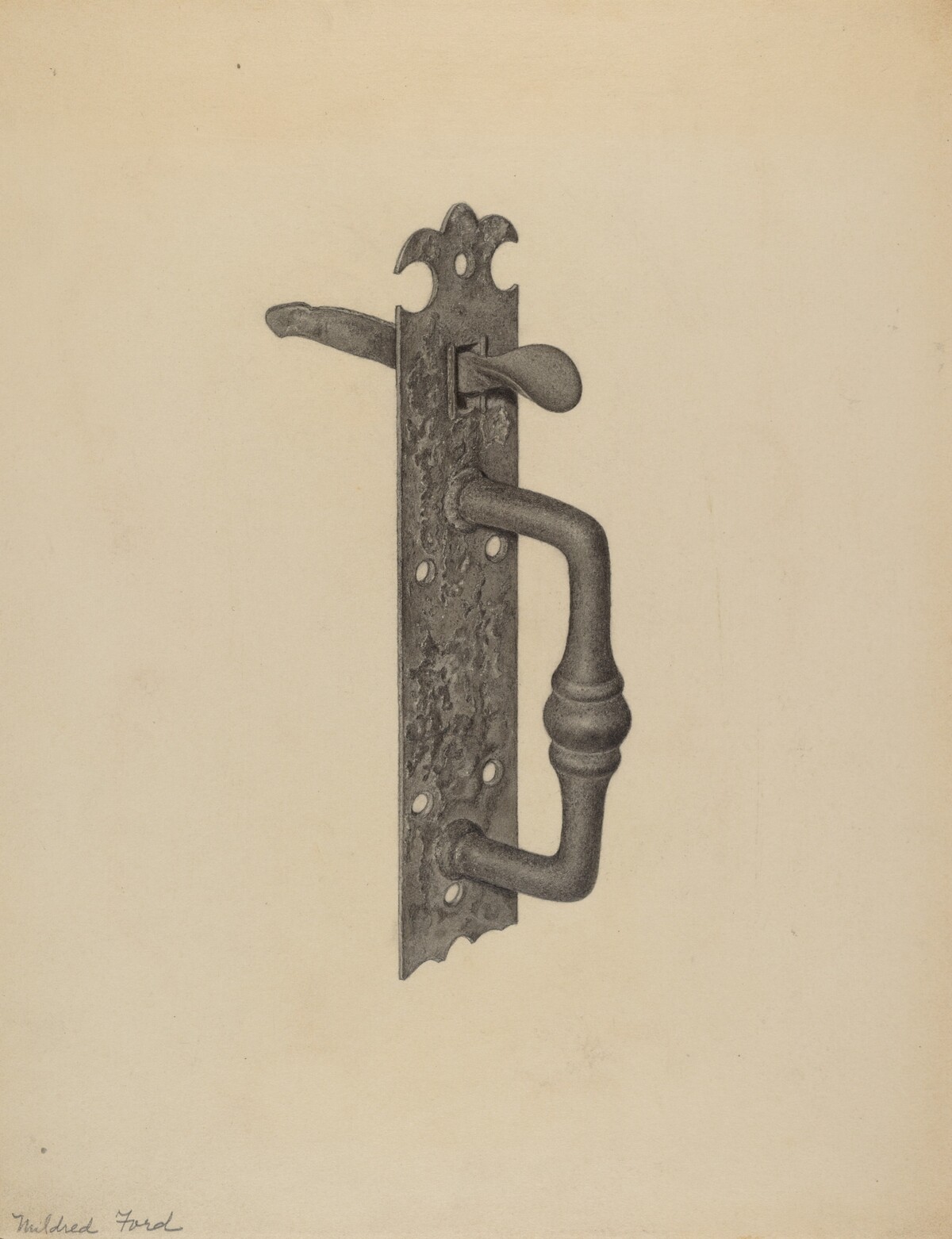 Door Handle with Thumb Press