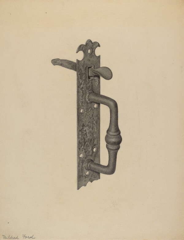 Door Handle with Thumb Press