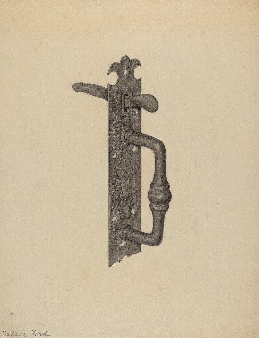 Door Handle with Thumb Press