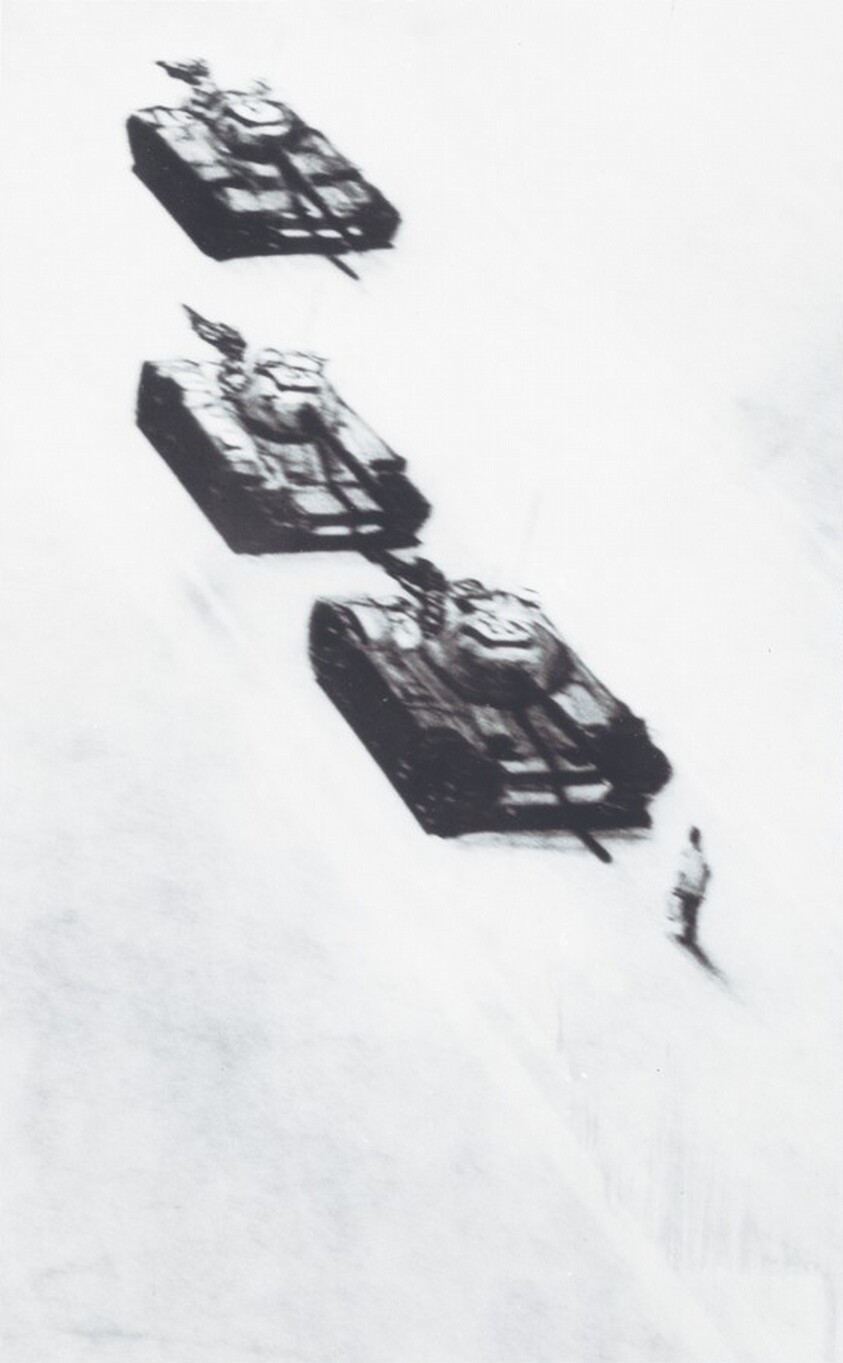 Memory Rendering of Man Stopping Tank at Beijing