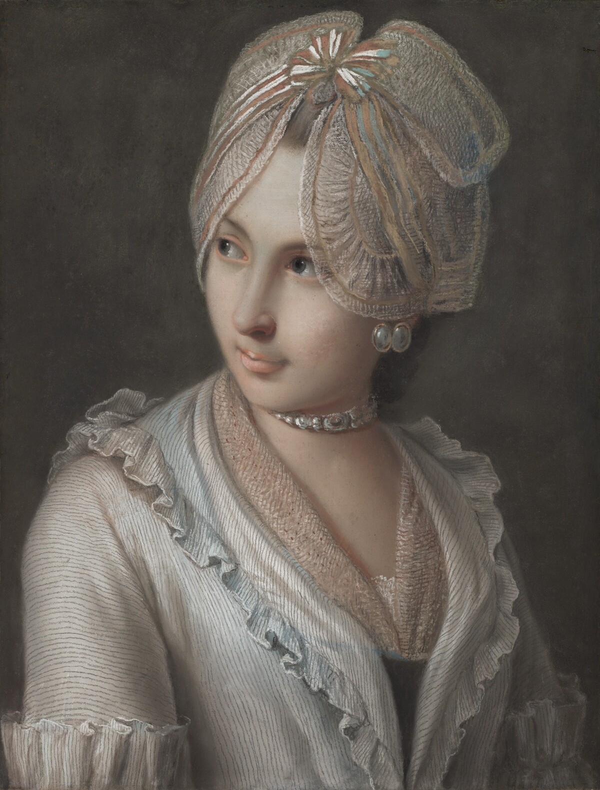 An Elegant Young Lady with a Lace Cap