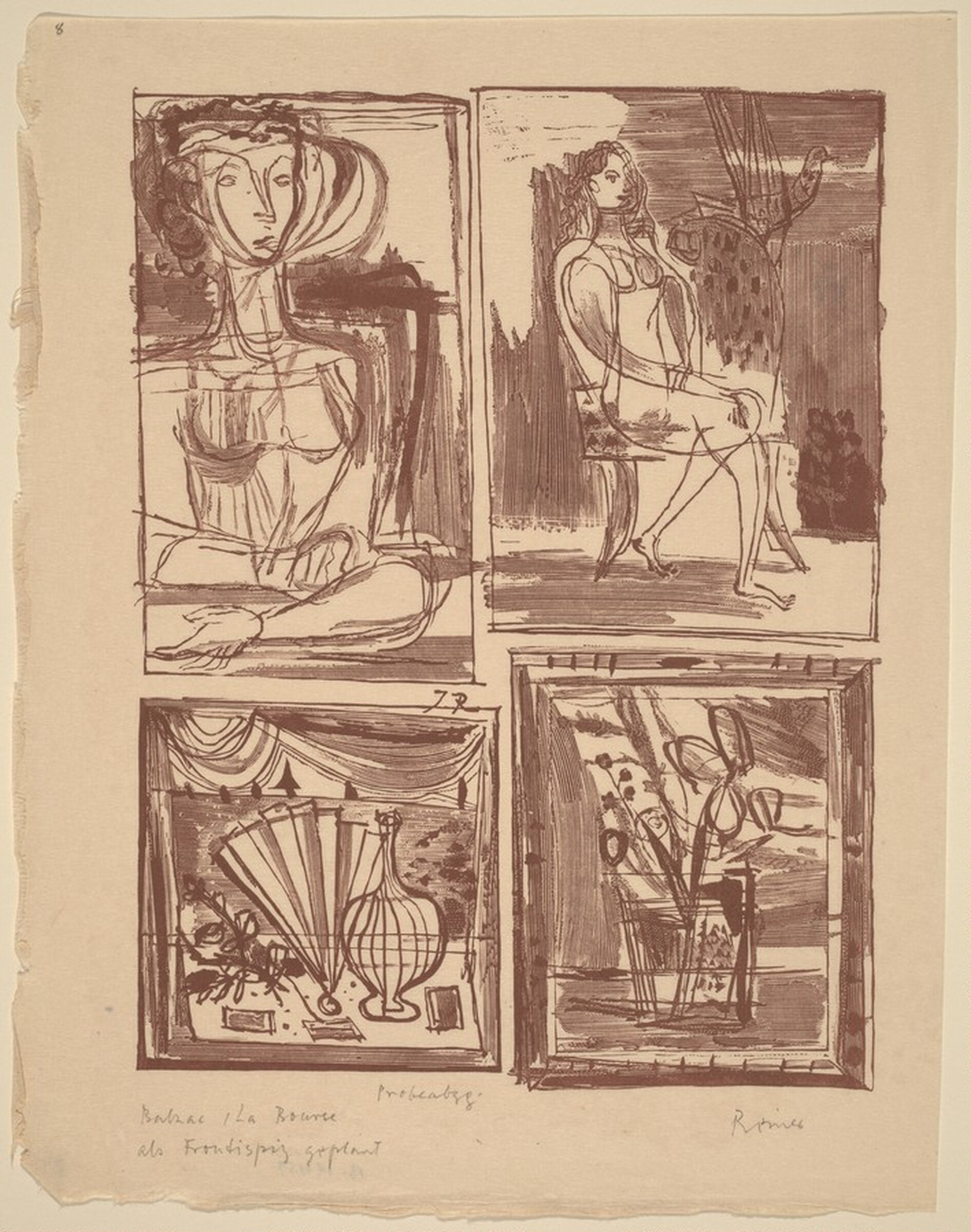 Frontispiece for Balzac, "La Bourse", Imre Reiner, 1941