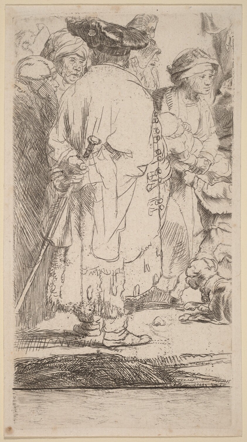 The Man with a Cane (Fragment from the Hundred Guilder Print)