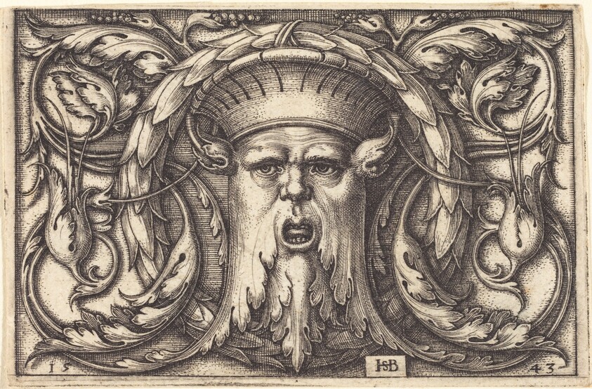 Ornament Panel with a Large Bearded Mask