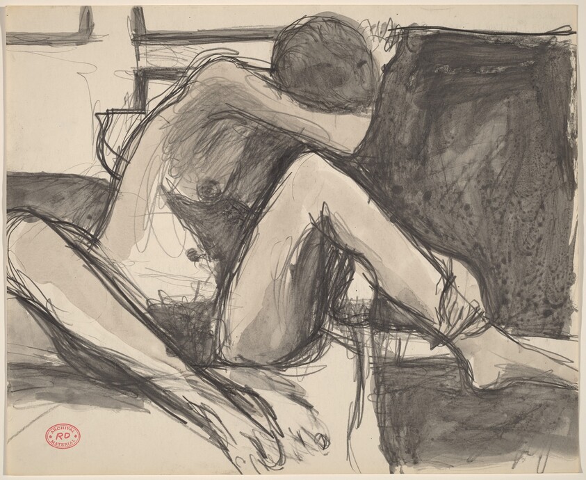 Untitled [seated nude with her head resting in her right arm]