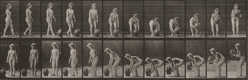 Plate Number 228. Turning and lifting a water jar from the ground