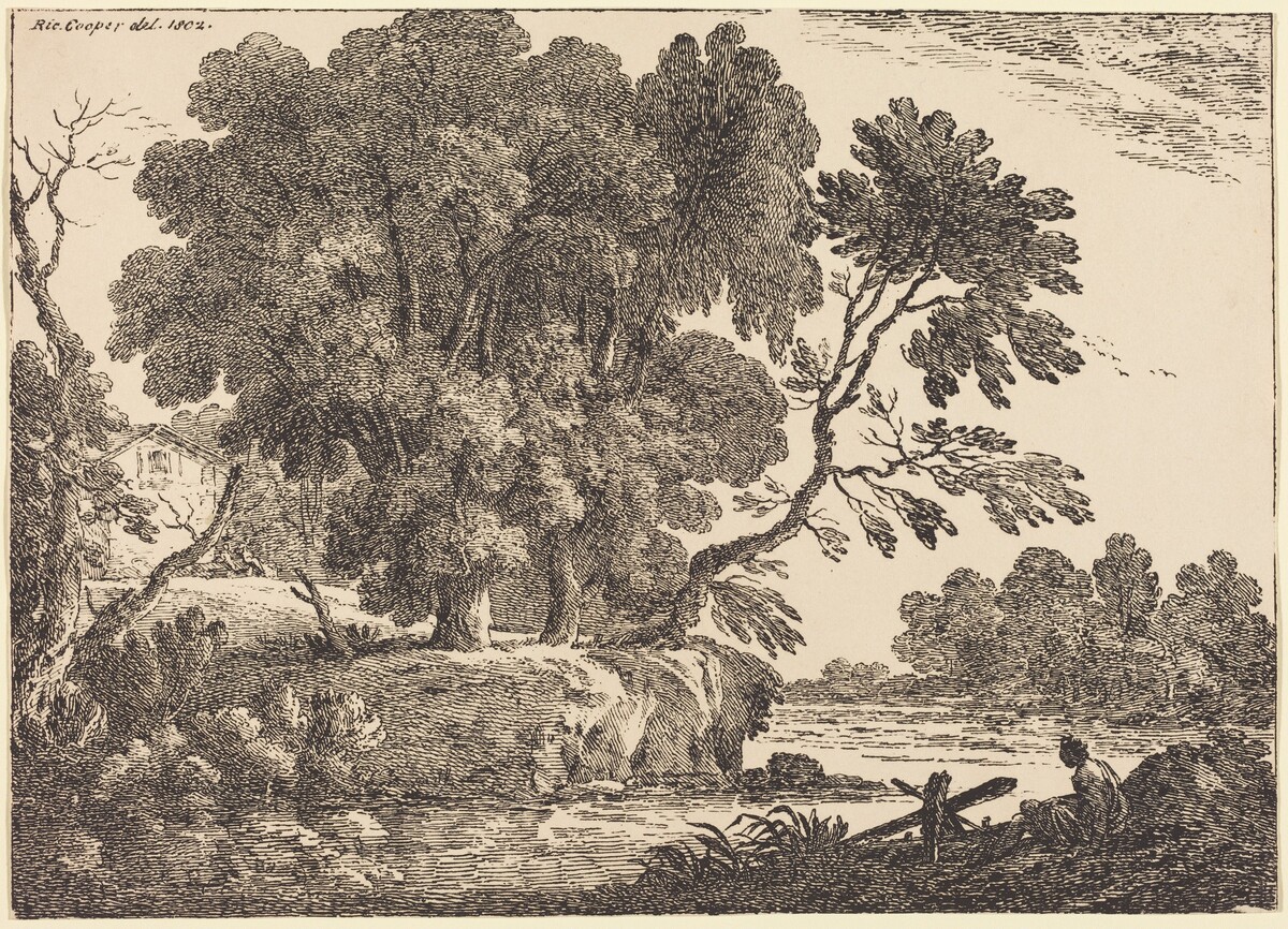 Landscape with Group of Trees Surrounded by Water