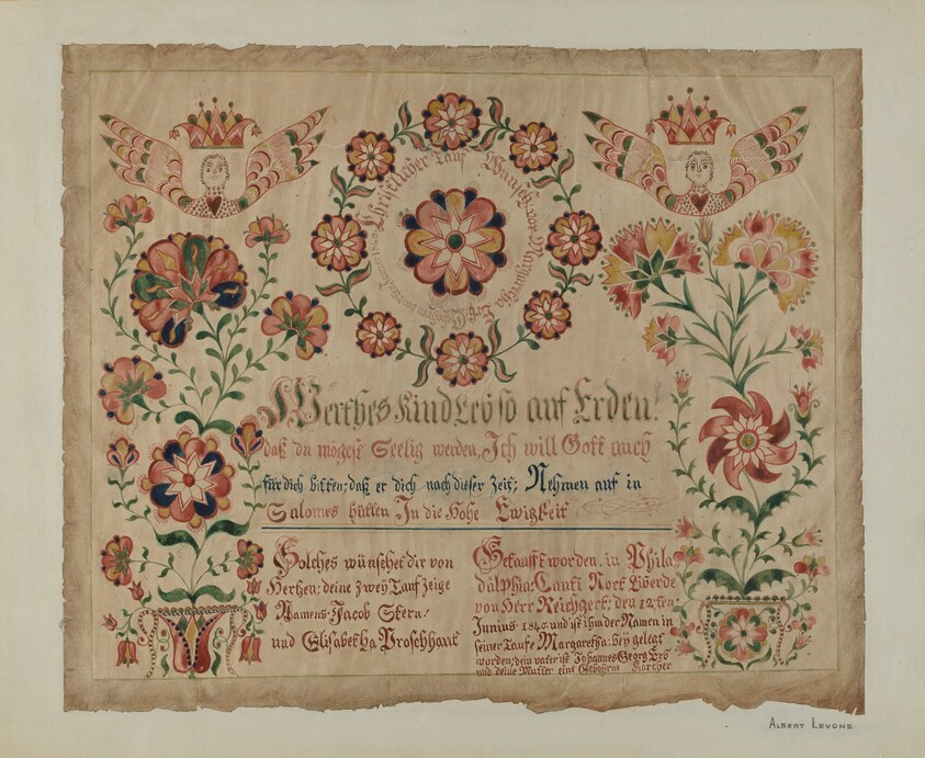 Pa. German Birth Certificate