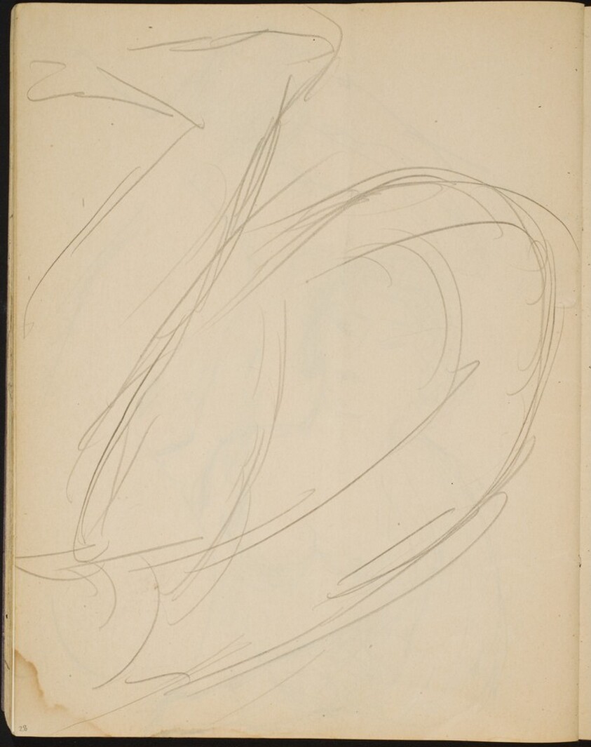 Flüchtige Studie eines hockenden Aktes (Sketch of a Seated Nude)[p. 28]