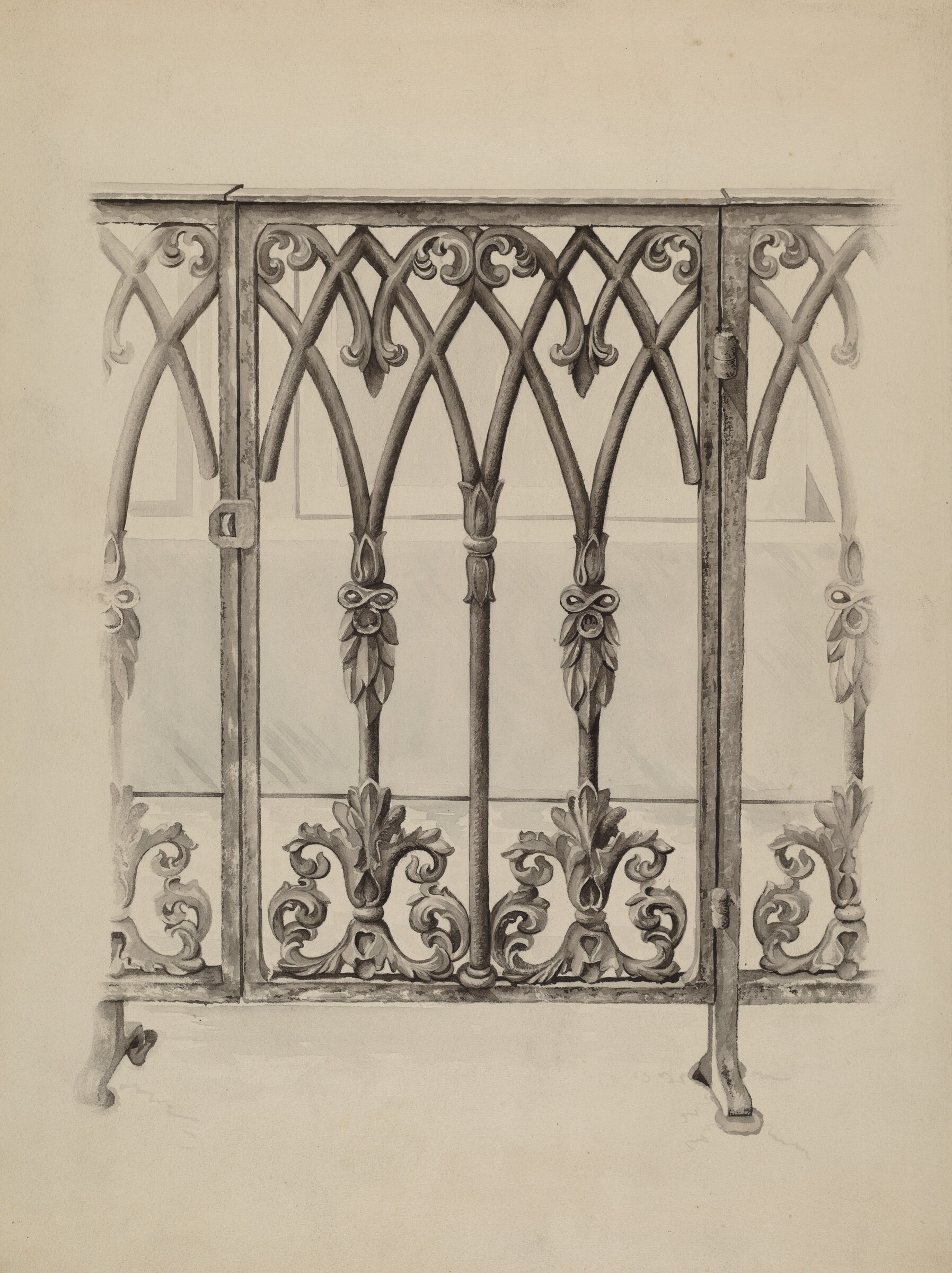 Cast Iron Gate Railing, Ray Price, c. 1936