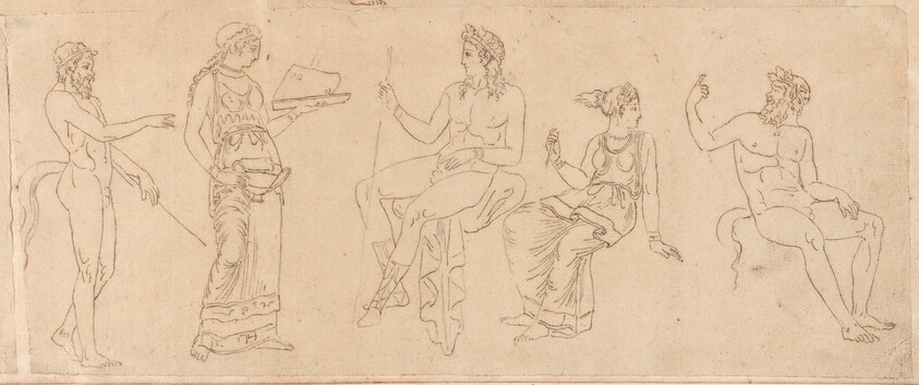 Woman with a Dish and Various Classical Figures