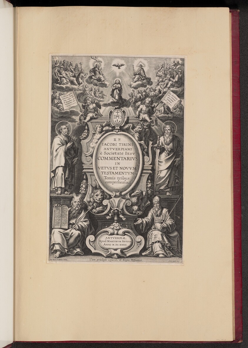 Title Page for R.P. Jacobi Tirini's "Commentarius in Vetvs et Novvm Testamentvm"
