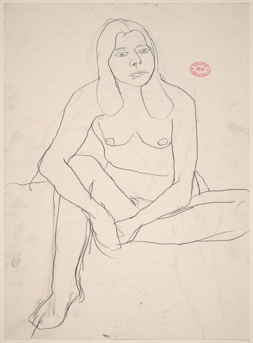 Untitled [seated female nude with clasped hands] [recto/verso]