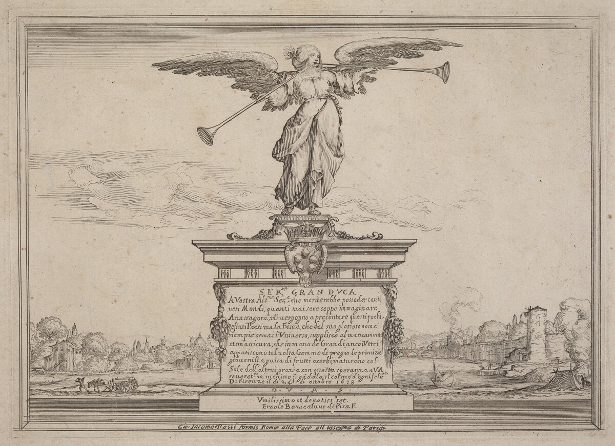 Dedication Page with Statue of Fama