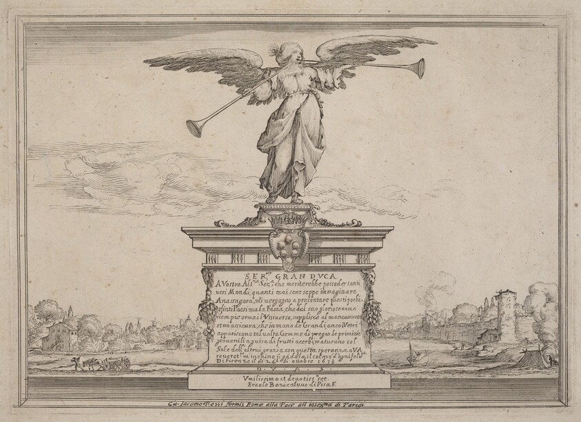 Dedication Page with Statue of Fama